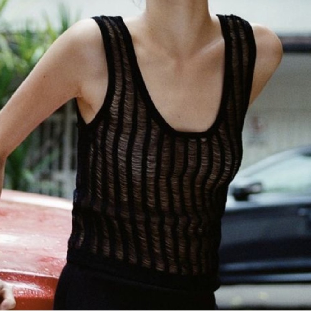 Zara Semi-Sheer Knit Top
